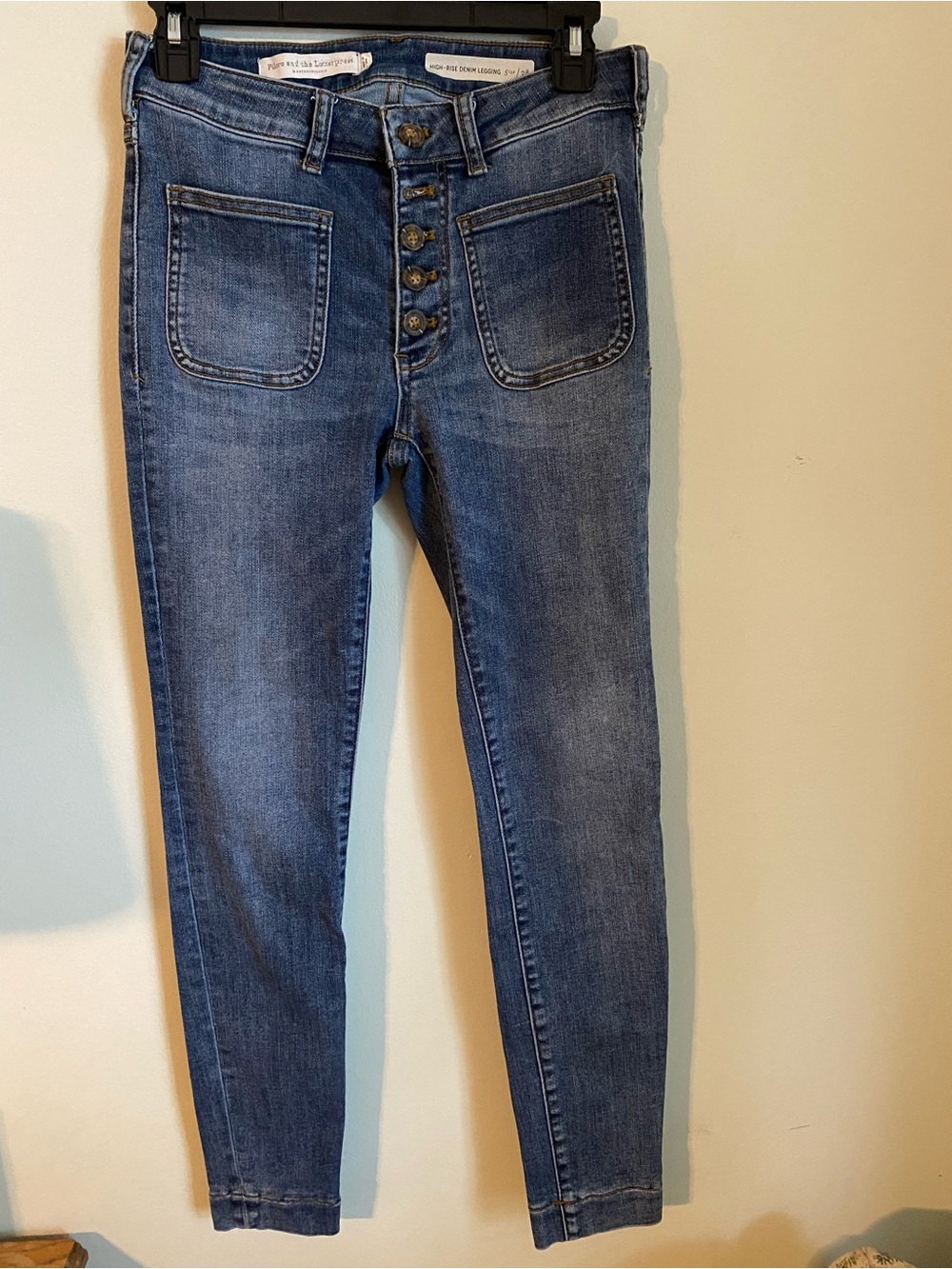 Anthropologie Pilcro and the Letterpress High-Rise Button-Front Skinny Jeans